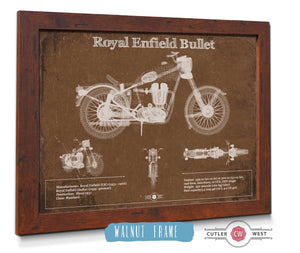 Cutler West Royal Enfield Bullet Blueprint Motorcycle Patent Print