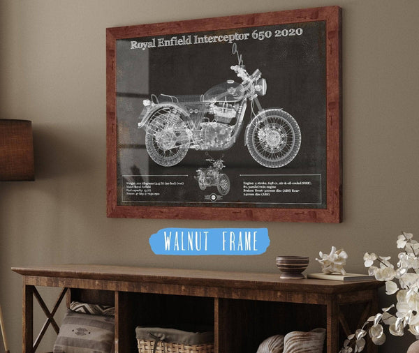 Cutler West Royal Enfield Interceptor 650 2020 Blueprint Motorcycle Patent Print