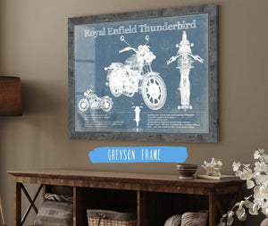 Cutler West Royal Enfield Thunderbird Blueprint Motorcycle Patent Print