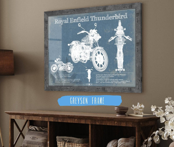 Cutler West Royal Enfield Thunderbird Blueprint Motorcycle Patent Print
