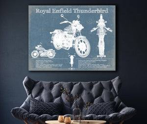 Cutler West Royal Enfield Thunderbird Blueprint Motorcycle Patent Print