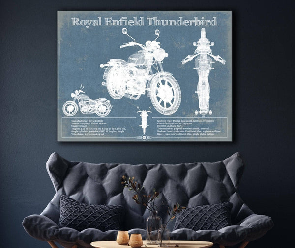 Cutler West Royal Enfield Thunderbird Blueprint Motorcycle Patent Print