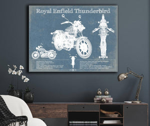 Cutler West Royal Enfield Thunderbird Blueprint Motorcycle Patent Print