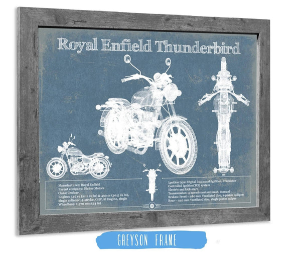 Cutler West Royal Enfield Thunderbird Blueprint Motorcycle Patent Print