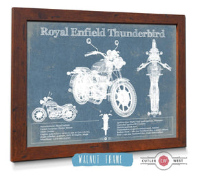 Cutler West Royal Enfield Thunderbird Blueprint Motorcycle Patent Print