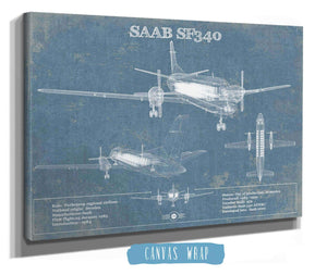 Cutler West Saab 340 Turboprop Original Blueprint Art