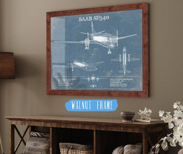 Cutler West Saab 340 Turboprop Original Blueprint Art