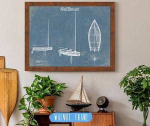 Cutler West Sail Boat Blueprint - Patent of Sailing Vessel Print