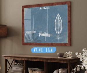 Cutler West Sail Boat Blueprint - Patent of Sailing Vessel Print