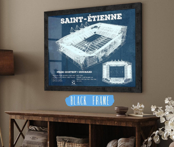 20" x 16" / Black Frame Cutler West Saint Etienne Stade Geoffroy Guichard