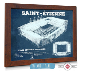 20" x 16" / Walnut Frame Cutler West Saint Etienne Stade Geoffroy Guichard
