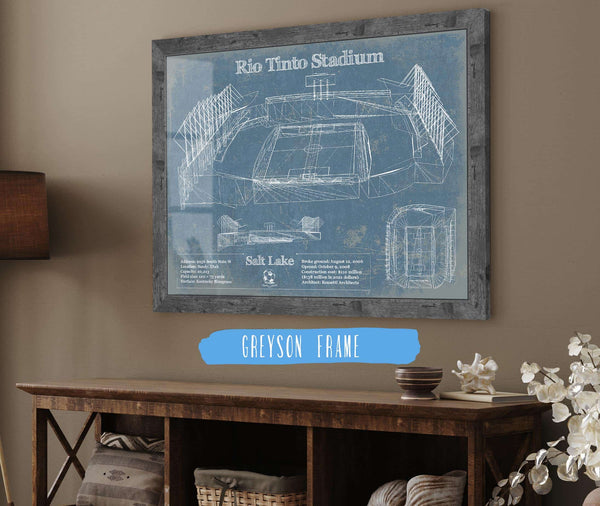 14" x 11" / Greyson Frame Cutler West Salt Lake City Rio Tinto Stadium Vintage Soccer MLS Print