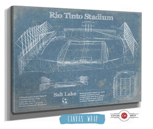 14" x 11" / Stretched Canvas Wrap Cutler West Salt Lake City Rio Tinto Stadium Vintage Soccer MLS Print