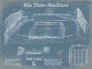 14" x 11" / Unframed Cutler West Salt Lake City Rio Tinto Stadium Vintage Soccer MLS Print