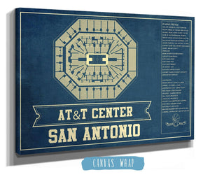 Cutler West San Antonio Spurs - AT&T Center Vintage Basketball Blueprint NBA