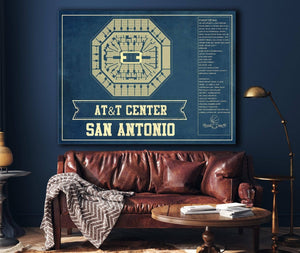 Cutler West San Antonio Spurs - AT&T Center Vintage Basketball Blueprint NBA