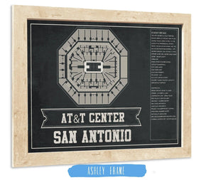 Cutler West San Antonio Spurs - AT&T Center Vintage Basketball Blueprint NBA Team Color Print
