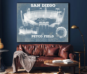 Cutler West San Diego Padres - Petco Park Vintage Stadium Blueprint Baseball Print