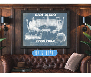 Cutler West San Diego Padres - Petco Park Vintage Stadium Blueprint Baseball Print