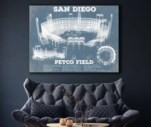 Cutler West San Diego Padres - Petco Park Vintage Stadium Blueprint Baseball Print
