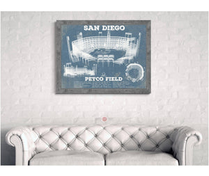Cutler West San Diego Padres - Petco Park Vintage Stadium Blueprint Baseball Print