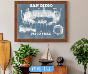 Cutler West San Diego Padres - Petco Park Vintage Stadium Blueprint Baseball Print