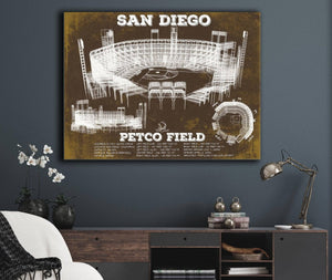 Cutler West San Diego Padres Petco Park Vintage Stadium Team Color Baseball Print