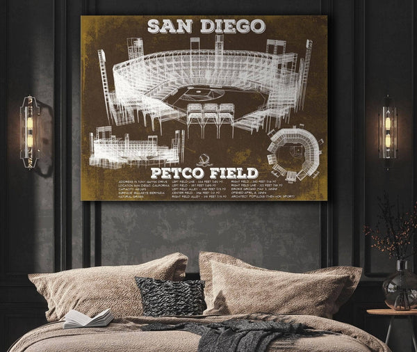 Cutler West San Diego Padres Petco Park Vintage Stadium Team Color Baseball Print