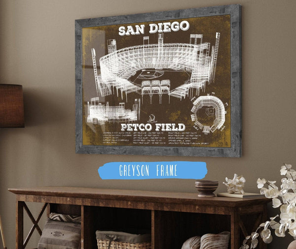 Cutler West San Diego Padres Petco Park Vintage Stadium Team Color Baseball Print