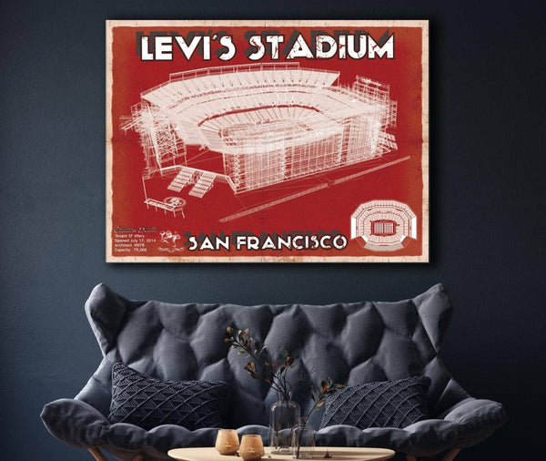 Cutler West San Francisco 49ers - Levi's Stadium Seating Chart - Vintage Football Print