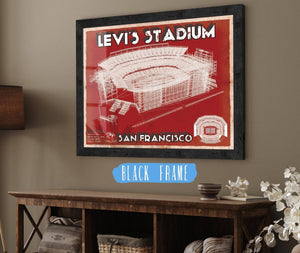 20" x 16" / Black Frame Cutler West San Francisco 49ers - Levi's Stadium Seating Chart - Vintage Football Print