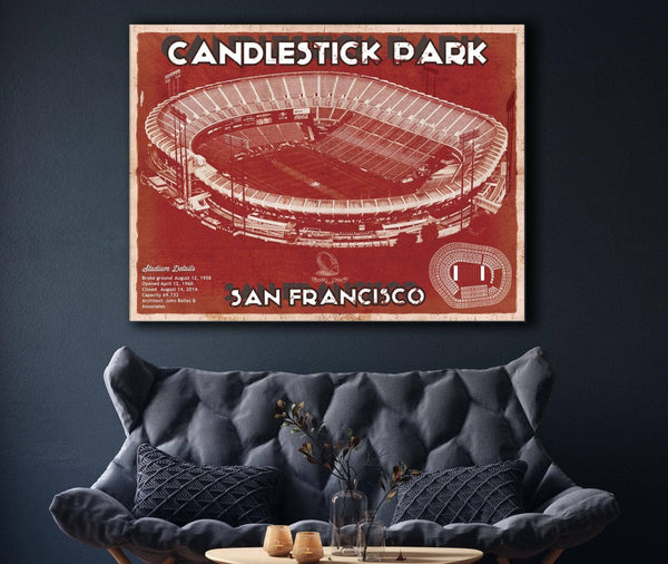 Cutler West San Francisco 49ers - Vintage Candlestick Park Football Print