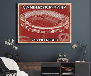 Cutler West San Francisco 49ers - Vintage Candlestick Park Football Print