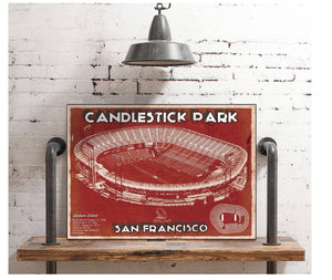 Cutler West San Francisco 49ers - Vintage Candlestick Park Football Print