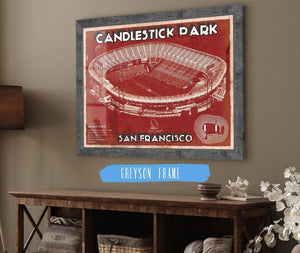 14" x 11" / Greyson Frame Cutler West San Francisco 49ers - Vintage Candlestick Park Football Print