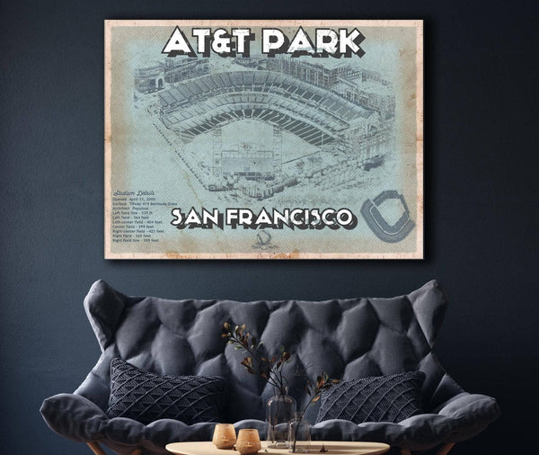 Cutler West San Francisco Giants - AT&T Park Vintage Baseball Print