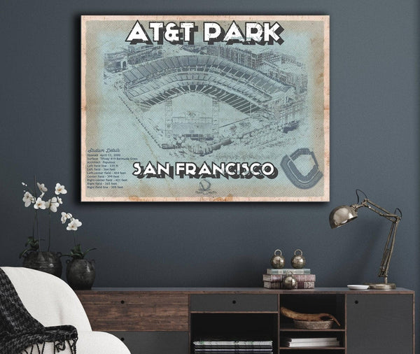 Cutler West San Francisco Giants - AT&T Park Vintage Baseball Print