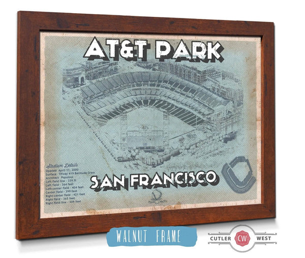 Cutler West San Francisco Giants - AT&T Park Vintage Baseball Print