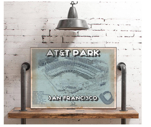 Cutler West San Francisco Giants - AT&T Park Vintage Baseball Print