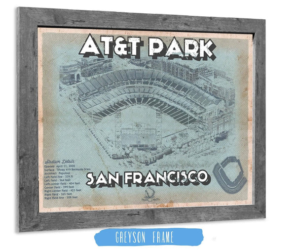 14" x 11" / Greyson Frame Cutler West San Francisco Giants - AT&T Park Vintage Baseball Print