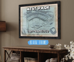 20" x 16" / Black Frame Cutler West San Francisco Giants - AT&T Park Vintage Baseball Print