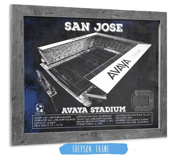 14" x 11" / Greyson Frame Cutler West San Jose Earthquakes Avaya