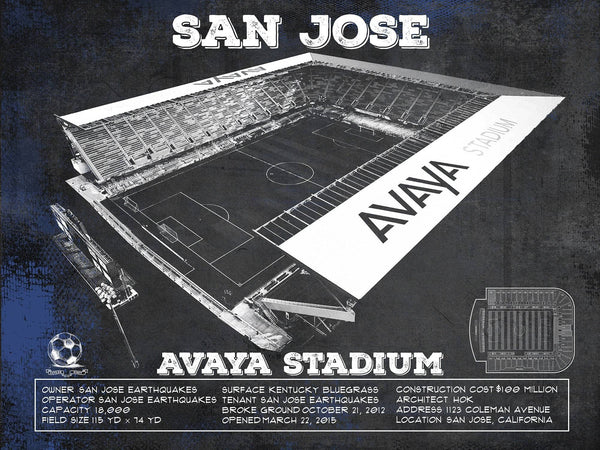 14" x 11" / Unframed Cutler West San Jose Earthquakes Avaya