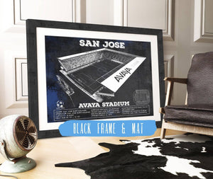 20" x 16" / Black Frame & Mat Cutler West San Jose Earthquakes Avaya