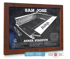 20" x 16" / Walnut Frame Cutler West San Jose Earthquakes Avaya