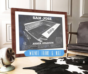 20" x 16" / Walnut Frame & Mat Cutler West San Jose Earthquakes Avaya