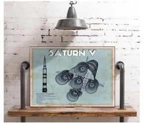 Cutler West Saturn V NASA Aviation Blueprint Print