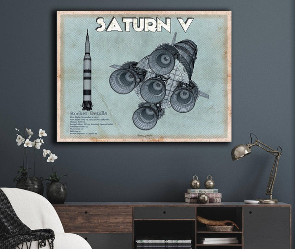 Cutler West Saturn V NASA Aviation Blueprint Print