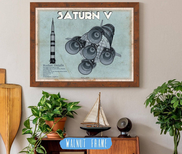 Cutler West Saturn V NASA Aviation Blueprint Print