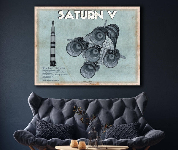 Cutler West Saturn V NASA Aviation Blueprint Print